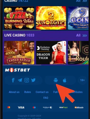 Mostbet APK Step 1 — Download APK